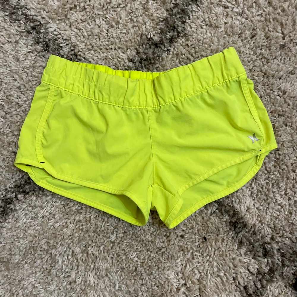 Hurley Neon Yellow Athletic Shorts